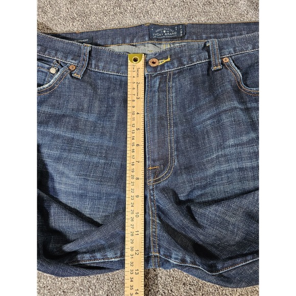 Lucky Brand 40x32 Men's 361 vintage straight Selvedge denim jeans Baggy Blue - Picture 13 of 14